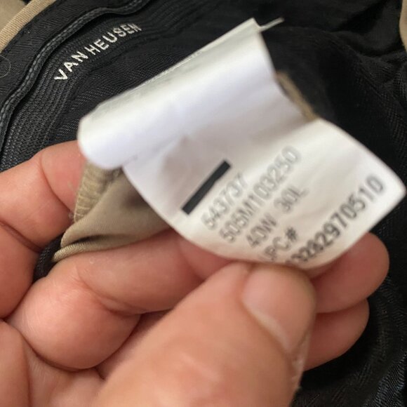 Van Heusen Haggar Mens Dress Pants 40x30 Cool Right Performance Flex Black Khaki - Picture 3 of 11